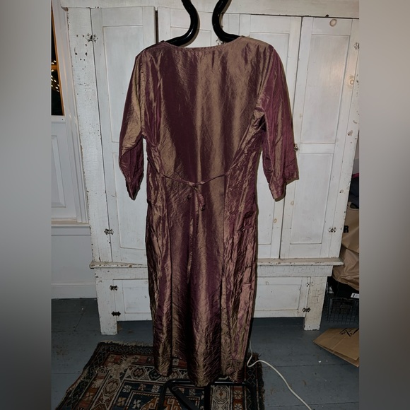 Krista Larson silk Taffeta iridescent holiday dress OSFM - Picture 3 of 8